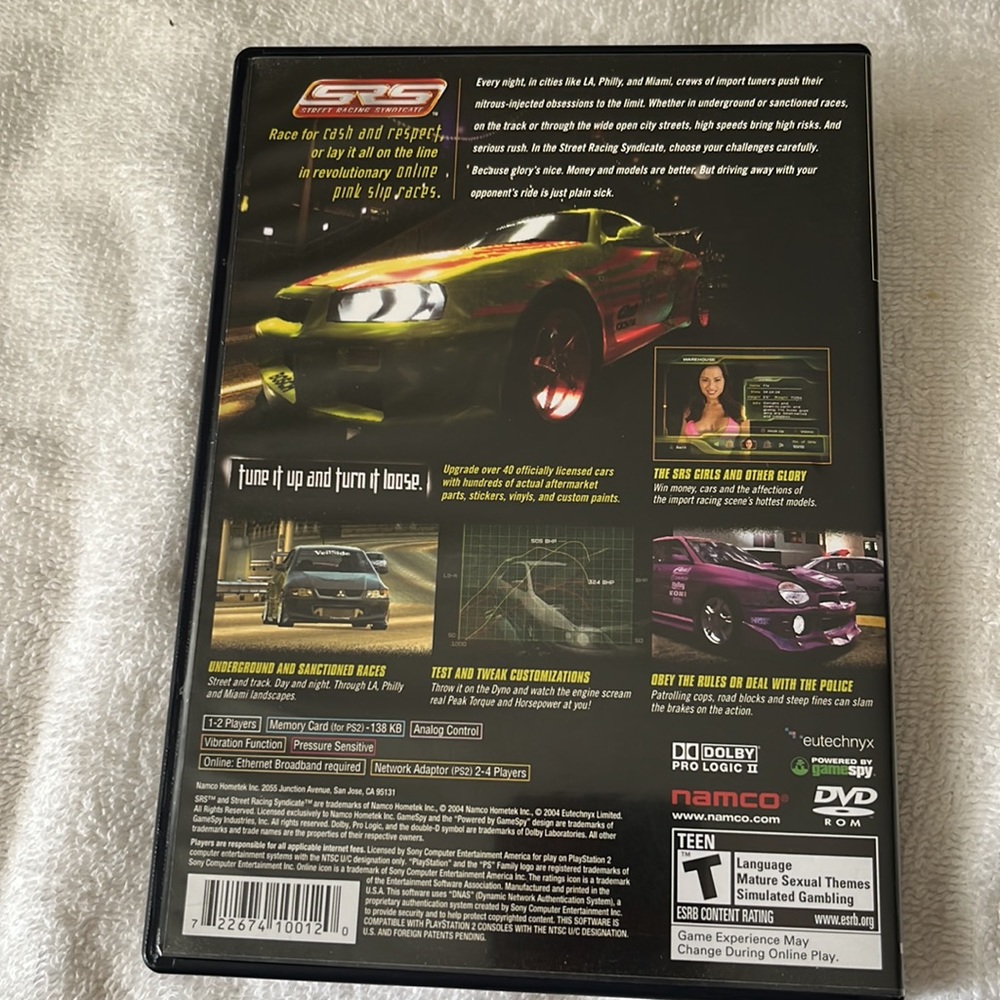 PlayStation2 Game SRS Street Racing Syndicate - Picture 2 of 3